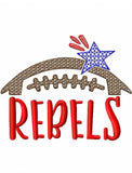 Rebels football machine embroidery design