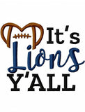 It's Lions Y'all football machine embroidery design