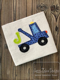 Tow truck vintage stitch applique machine embroidery design