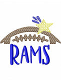 Rams football machine embroidery design