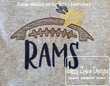 Rams football machine embroidery design