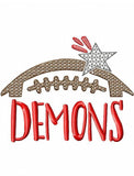Demons football machine embroidery design