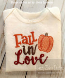Fall In Love Saying pumpkin machine embroidery design