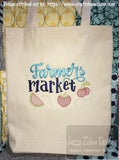 Farmers Market saying fruit machine embroidery design
