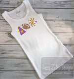 Trio girl Cheerleading Football sketch machine embroidery design