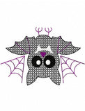 Hanging Bat motif filled machine embroidery design