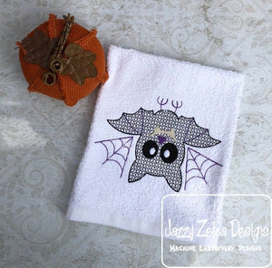 Hanging Bat motif filled machine embroidery design