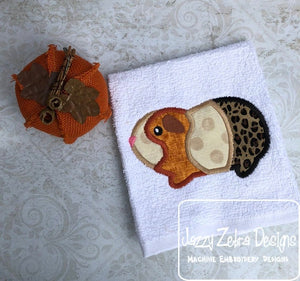 Fuzzy Guinea pig applique machine embroidery design