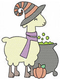 Llama Witch Sketch machine Embroidery Design