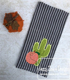 Cactus And Pumpkin applique machine embroidery design