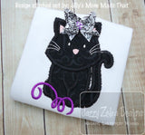 Fuzzy Cat Applique machine Embroidery Design