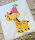 Giraffe Birthday Appliqué Machine Embroidery Design