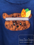 Tribal Bear vintage stitch applique machine embroidery design