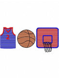 Trio basketball sketch machine embroidery design