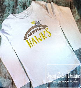 Hawks football machine embroidery design