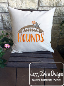 Hounds Football applique machine embroidery design