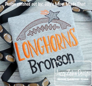 Longhorns football machine embroidery design