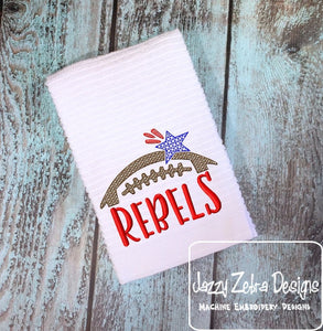 Rebels football machine embroidery design