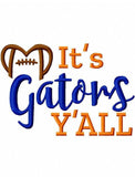 It's Gators Y'all football machine embroidery design