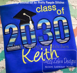 Class of 2030 appliqué machine embroidery design