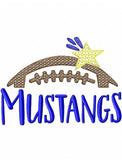 Mustangs football machine embroidery design