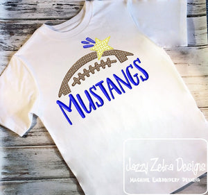 Mustangs football machine embroidery design