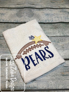 Bears football machine embroidery design