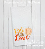 Fall In Love Saying pumpkin machine embroidery design