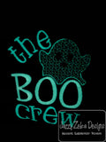 The Boo Crew Saying Halloween motif filled ghost machine embroidery design