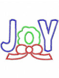 Joy word with wreath applique vintage stitch machine embroidery design