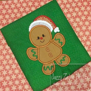 Gingerbread boy appliqué machine embroidery design