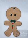 Gingerbread boy ornament In The Hoop machine embroidery design