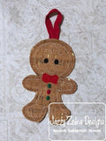 Gingerbread boy ornament In The Hoop machine embroidery design