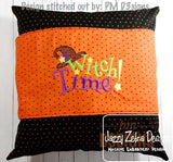 Witch Time saying Halloween machine embroidery design