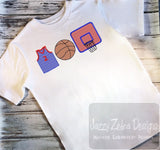 Trio basketball sketch machine embroidery design