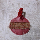 Round Raw Edge In The Hoop Christmas Ornament Machine Embroidery Design