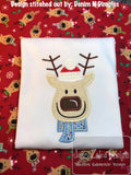 Christmas Reindeer appliqué machine embroidery design