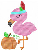Thanksgiving Flamingo sketch machine embroidery design