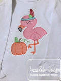 Thanksgiving Flamingo sketch machine embroidery design