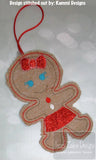 Gingerbread girl ornament In The Hoop machine embroidery design
