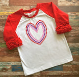 Heart with candlewick stitch machine embroidery design