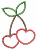 Cherry Hearts vintage stitch appliqué machine embroidery design