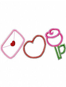 Valentine icon trio vintage stitch appliqué machine embroidery design