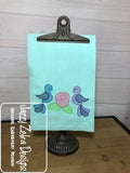 Love Birds Valentine with flower sketch machine embroidery design