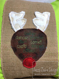 Reindeer names Reindeer shabby chic raggedy edge bean stitch applique machine embroidery design