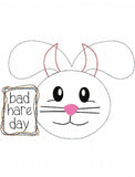 Bad Hare Day devil rabbit shabby chic bean stitch applique machine embroidery design
