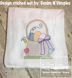 Easter Basket motif filled machine embroidery design