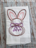 Easter bunny sketched vintage stitch machine embroidery design
