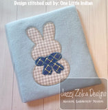 Bunny with bow vintage stitch applique machine embroidery design