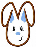 Boy Bunny appliqué machine embroidery design